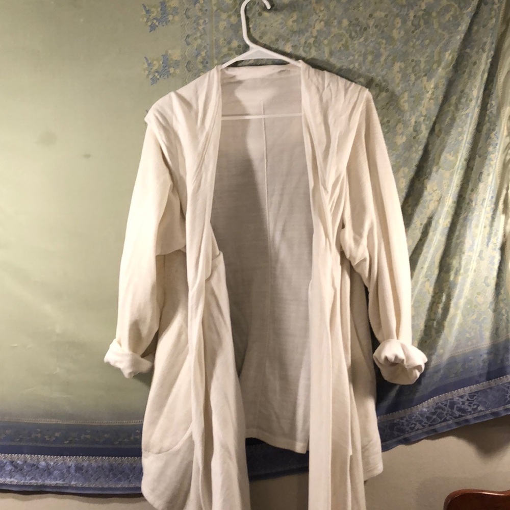 Cream-colored oversized cardigan
